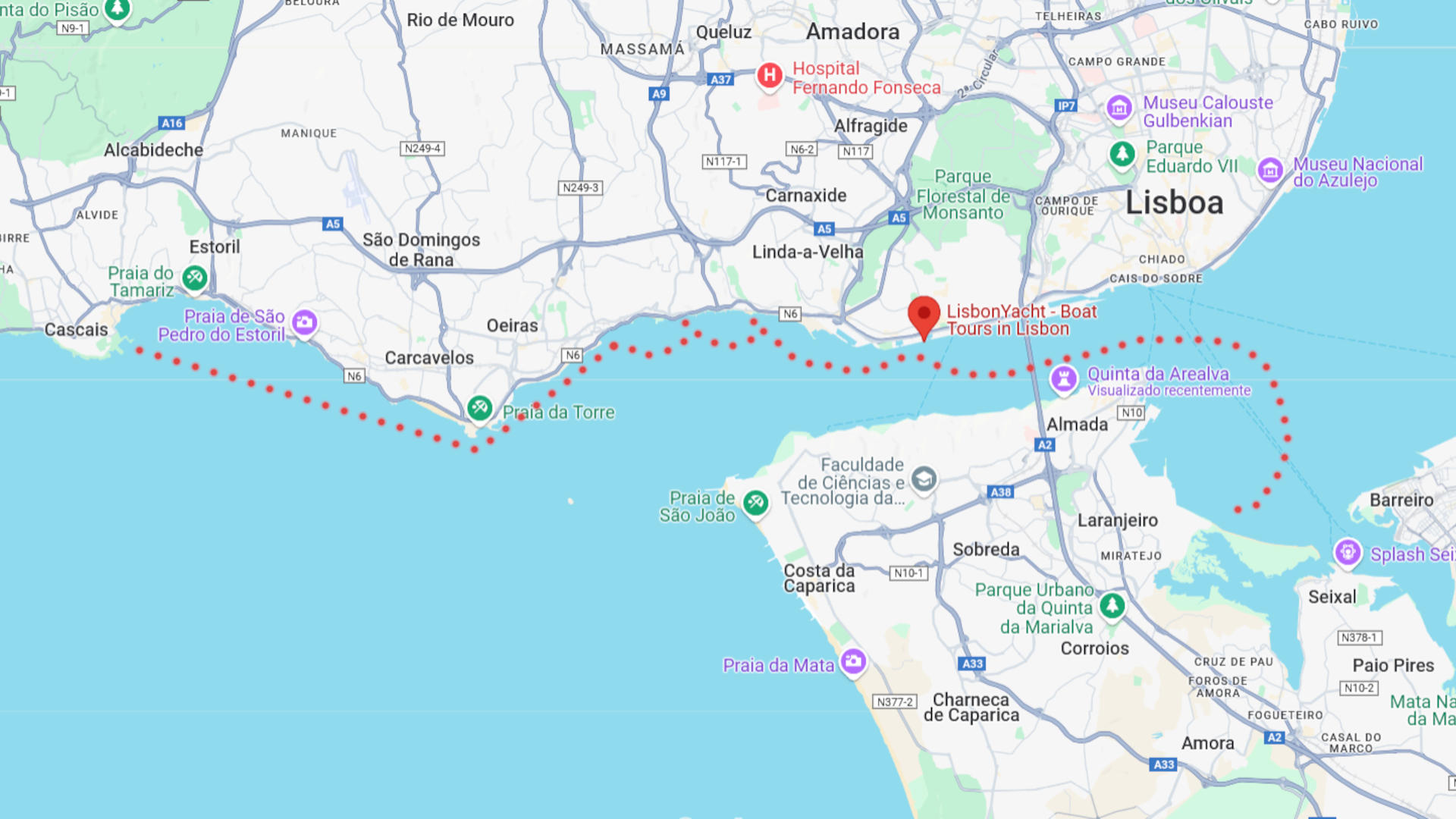 Boat beach tours in Lisbon