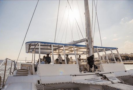 Catamaran boat party in Lisbon