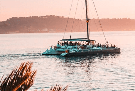 Catamaran boat party in Lisbon